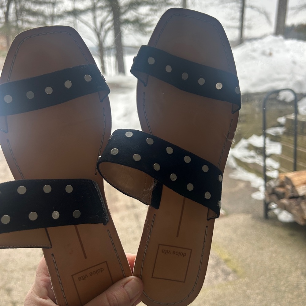 Dolce Vita Black and White Polka Dot Sandals